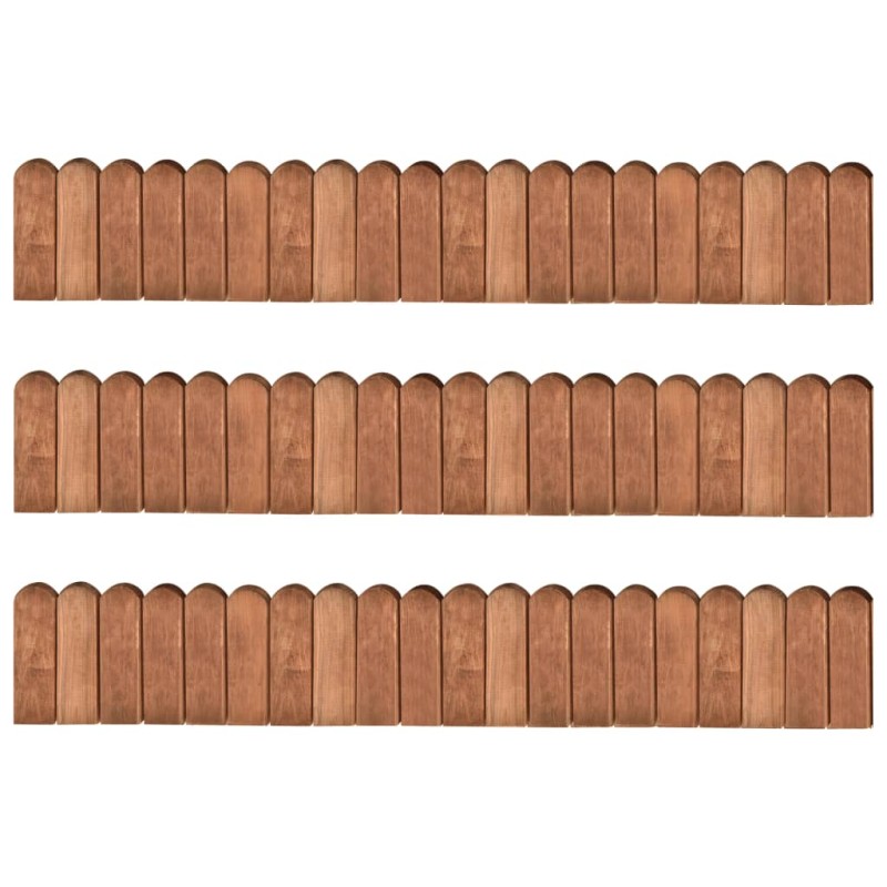 vidaXL Rotoli di Bordura 3 pz 120 cm in Legno di Pino impregnato vidaXL Rotoli di Bordura 3 pz 120 cm in Legno di Pino impregnato