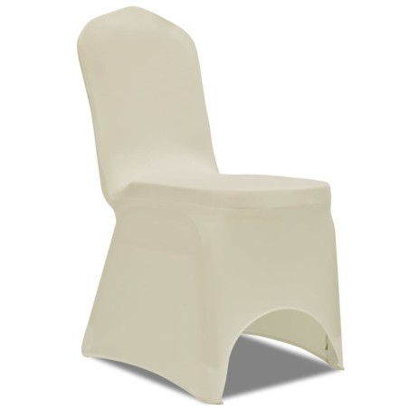 vidaXL Coprisedie in Tessuto Elasticizzato Crema 30 pz