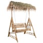 vidaXL Dondolo da Giardino 2 Posti Cuscini Foglie di Palma 202cm Bambù vidaXL Dondolo da Giardino 2 Posti Cuscini Foglie di Palma 202cm Bambù