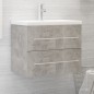 vidaXL Mobile Bagno con Lavabo Integrato Grigio Cemento in Truciolato vidaXL Mobile Bagno con Lavabo Integrato Grigio Cemento in Truciolato