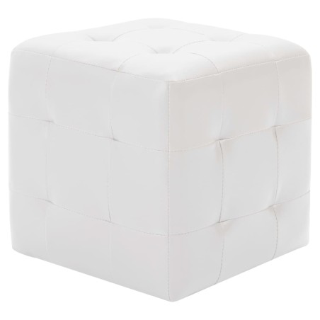 vidaXL Pouf 2 pz Bianco 30x30x30 cm in Similpelle 