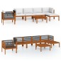 vidaXL Set Divani da Giardino 7 pz con Cuscini Crema Massello Acacia vidaXL Set Divani da Giardino 7 pz con Cuscini Crema Massello Acacia
