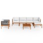vidaXL Set Divani da Giardino 7 pz con Cuscini Crema Massello Acacia vidaXL Set Divani da Giardino 7 pz con Cuscini Crema Massello Acacia