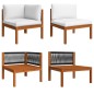 vidaXL Set Divani da Giardino 7 pz con Cuscini Crema Massello Acacia vidaXL Set Divani da Giardino 7 pz con Cuscini Crema Massello Acacia