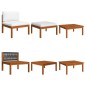 vidaXL Set Divani da Giardino 8 pz con Cuscini Crema Massello Acacia vidaXL Set Divani da Giardino 8 pz con Cuscini Crema Massello Acacia