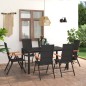 vidaXL Set da Pranzo da Giardino 7 pz Nero e Marrone vidaXL Set da Pranzo da Giardino 7 pz Nero e Marrone