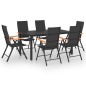 vidaXL Set da Pranzo da Giardino 7 pz Nero e Marrone vidaXL Set da Pranzo da Giardino 7 pz Nero e Marrone