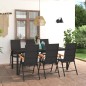 vidaXL Set da Pranzo da Giardino 7 pz Nero e Marrone vidaXL Set da Pranzo da Giardino 7 pz Nero e Marrone