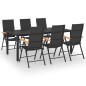 vidaXL Set da Pranzo da Giardino 7 pz Nero e Marrone vidaXL Set da Pranzo da Giardino 7 pz Nero e Marrone