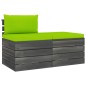 vidaXL Set Divani da Giardino su Pallet 2 pz con Cuscini Massello Pino vidaXL Set Divani da Giardino su Pallet 2 pz con Cuscini Massello Pino