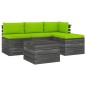 vidaXL Set Divani da Giardino su Pallet 5 pz con Cuscini Massello Pino vidaXL Set Divani da Giardino su Pallet 5 pz con Cuscini Massello Pino