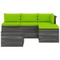 vidaXL Set Divani da Giardino su Pallet 5 pz con Cuscini Massello Pino vidaXL Set Divani da Giardino su Pallet 5 pz con Cuscini Massello Pino