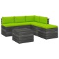 vidaXL Set Divani da Giardino su Pallet 6 pz con Cuscini Massello Pino