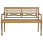 vidaXL Panca Batavia con Cuscino Blu Reale 120 cm in Massello di Teak vidaXL Panca Batavia con Cuscino Blu Reale 120 cm in Massello di Teak