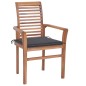 vidaXL Sedie da Pranzo 4 pz con Cuscini Antracite in Massello di Teak vidaXL Sedie da Pranzo 4 pz con Cuscini Antracite in Massello di Teak