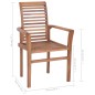 vidaXL Sedie da Pranzo 4 pz con Cuscini Antracite in Massello di Teak vidaXL Sedie da Pranzo 4 pz con Cuscini Antracite in Massello di Teak