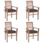 vidaXL Sedie da Pranzo 4 pz con Cuscini Antracite in Massello di Teak vidaXL Sedie da Pranzo 4 pz con Cuscini Antracite in Massello di Teak