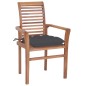 vidaXL Sedie da Pranzo 4 pz con Cuscini Antracite in Massello di Teak vidaXL Sedie da Pranzo 4 pz con Cuscini Antracite in Massello di Teak