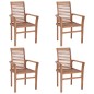 vidaXL Sedie da Pranzo 4 pz con Cuscini Antracite in Massello di Teak vidaXL Sedie da Pranzo 4 pz con Cuscini Antracite in Massello di Teak