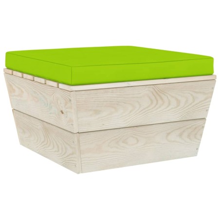 vidaXL Ottomana da Giardino su Pallet con Cuscino in Legno di Abete