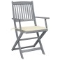 vidaXL Sedie da Giardino Pieghevoli 6pz con Cuscini in Massello Acacia vidaXL Sedie da Giardino Pieghevoli 6pz con Cuscini in Massello Acacia