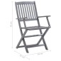 vidaXL Sedie da Giardino Pieghevoli 6pz con Cuscini in Massello Acacia vidaXL Sedie da Giardino Pieghevoli 6pz con Cuscini in Massello Acacia