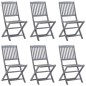 vidaXL Sedie da Giardino Pieghevoli 6pz con Cuscini in Massello Acacia vidaXL Sedie da Giardino Pieghevoli 6pz con Cuscini in Massello Acacia