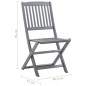 vidaXL Sedie da Giardino Pieghevoli 6pz con Cuscini in Massello Acacia vidaXL Sedie da Giardino Pieghevoli 6pz con Cuscini in Massello Acacia