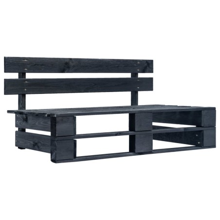 vidaXL Divano Centrale Giardino su Pallet Nero Legno Pino Impregnato
