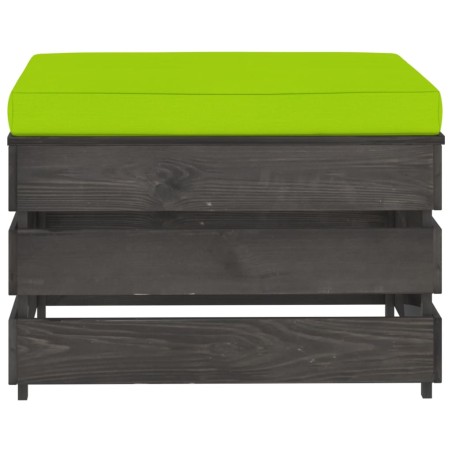 vidaXL Ottomana Modulare con Cuscino in Legno Impregnato Grigio 
