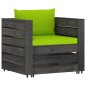 vidaXL Set Divani da Giardino con Cuscini 2 pz Legno Impregnato Grigio vidaXL Set Divani da Giardino con Cuscini 2 pz Legno Impregnato Grigio