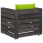 vidaXL Set Divani da Giardino con Cuscini 2 pz Legno Impregnato Grigio vidaXL Set Divani da Giardino con Cuscini 2 pz Legno Impregnato Grigio