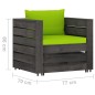 vidaXL Set Divani da Giardino con Cuscini 2 pz Legno Impregnato Grigio vidaXL Set Divani da Giardino con Cuscini 2 pz Legno Impregnato Grigio