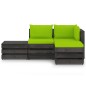 vidaXL Set Divani da Giardino con Cuscini 4 pz Legno Impregnato Grigio