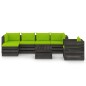 vidaXL Set Divani da Giardino con Cuscini 7 pz Legno Impregnato Grigio vidaXL Set Divani da Giardino con Cuscini 7 pz Legno Impregnato Grigio