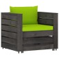 vidaXL Set Divani da Giardino con Cuscini 7 pz Legno Impregnato Grigio vidaXL Set Divani da Giardino con Cuscini 7 pz Legno Impregnato Grigio