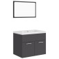 vidaXL Set Mobili da Bagno Grigio in Truciolato vidaXL Set Mobili da Bagno Grigio in Truciolato
