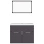 vidaXL Set Mobili da Bagno Grigio in Truciolato vidaXL Set Mobili da Bagno Grigio in Truciolato