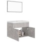 vidaXL Set Mobili da Bagno Grigio Cemento in Truciolato vidaXL Set Mobili da Bagno Grigio Cemento in Truciolato