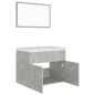 vidaXL Set Mobili da Bagno Grigio Cemento in Truciolato vidaXL Set Mobili da Bagno Grigio Cemento in Truciolato