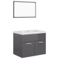 vidaXL Set Mobili da Bagno Grigio Lucido in Truciolato vidaXL Set Mobili da Bagno Grigio Lucido in Truciolato