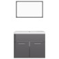 vidaXL Set Mobili da Bagno Grigio Lucido in Truciolato vidaXL Set Mobili da Bagno Grigio Lucido in Truciolato