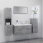 vidaXL Set Mobili da Bagno Grigio Cemento in Truciolato vidaXL Set Mobili da Bagno Grigio Cemento in Truciolato
