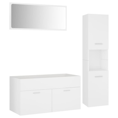 vidaXL Set Mobili da Bagno Bianco in Truciolato