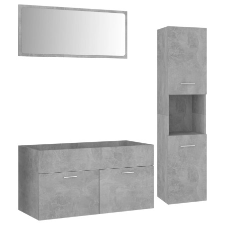 vidaXL Set Mobili da Bagno Grigio Cemento in Truciolato