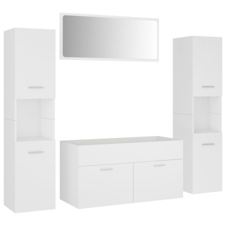 vidaXL Set Mobili da Bagno Bianco in Truciolato