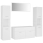 vidaXL Set Mobili da Bagno Bianco in Truciolato vidaXL Set Mobili da Bagno Bianco in Truciolato