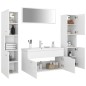 vidaXL Set Mobili da Bagno Bianco in Truciolato vidaXL Set Mobili da Bagno Bianco in Truciolato