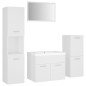 vidaXL Set Mobili da Bagno Bianco in Truciolato vidaXL Set Mobili da Bagno Bianco in Truciolato
