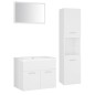 vidaXL Set Mobili da Bagno Bianco in Truciolato